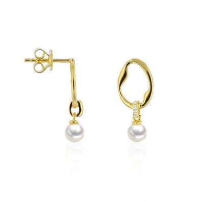 Luna-Pearls - 315.0454 - Ohrhänger - Damen - 925er Silber gelbvergoldet