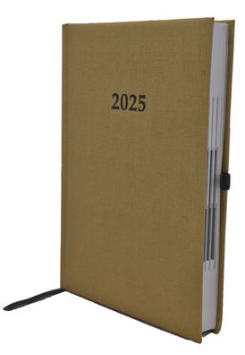 2025 ADINA Buchkalender Chefplaner A5 gold-metallic 1 Tag 1 Seite auch sonntags