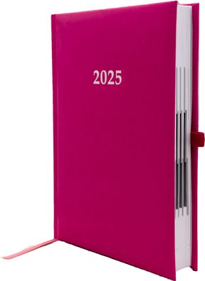 2025 ADINA Buchkalender Chefplaner A5 pink 1 Tag 1 Seite auch sonntags