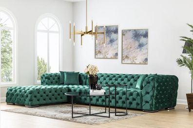 Ecksofa L Form Sofa Couch Design Couchen Polster Textil Neu Eck Garnitur Grün