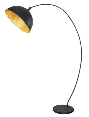 Globo Gottfried Stehleuchte schwarz matt, Blattgold E27 mit Schalter 115x45x182cm