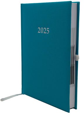 2025 ADINA Buchkalender Chefplaner A5 türkis 1 Tag 1 Seite auch sonntags