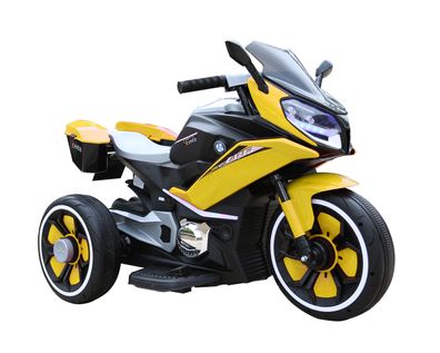 B-Ware Kikkaboo Kinder Elektromotorrad Eagle, drei Räder, Bluetooth, Mp3, gelb
