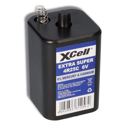 XCell 4R25 6V 9500mAh Blockbatterie, für Blinklampen, Baustellenlampen