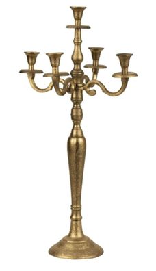 Kerzenständer 5-armig 84cm gold strukturiert Kerzenhalter Kerzenleuchter Dekoration