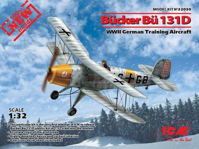 ICM 1:32 32030 Bücker Bü 131D, WWII German Training Aircraft(100% new molds)