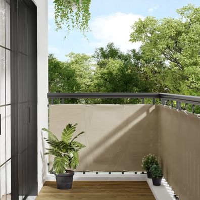 Balkon-Sichtschutz Beige 90x1000 cm 100 % Polyester-Oxford