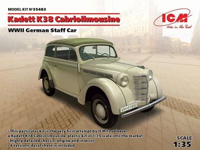 ICM 1:35 35483 Kadett K38 Cabriolimousine, WWII German Staff Car