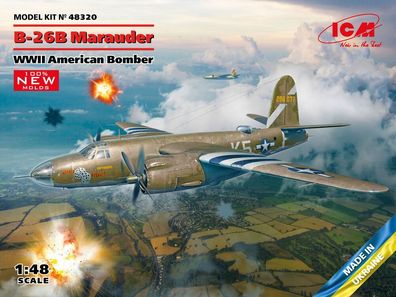 ICM 1:48 48320 B-26B Marauder, WWII American Bomber (100% new molds)