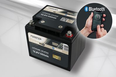 Forster 12,8V Lithium 50Ah LiFePO4 Standard Batterie | 50A-BMS | Smart Bluetooth ...