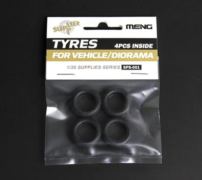 MENG-Model 1:35 SPS-001 Tyres for Vehicle/ Diorama (4pcs)