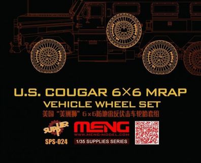 MENG-Model 1:35 SPS-024 U.S. Cougar 6x6 MRAP Vehicle Wheel Set