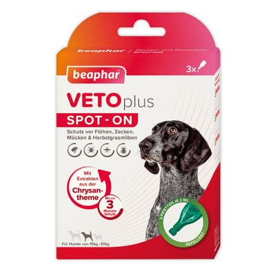 Beaphar VETOplus SPOT-ON für mittelgroße Hunde von 15-30 kg