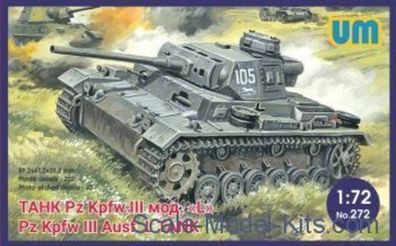 Unimodels 1:72 UM272 Pz. Kpfw III Ausf.L German tank with protective screen