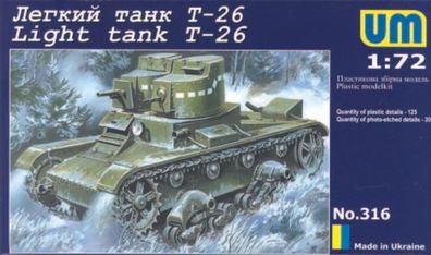 Unimodels 1:72 UMT316 Light tank T-26