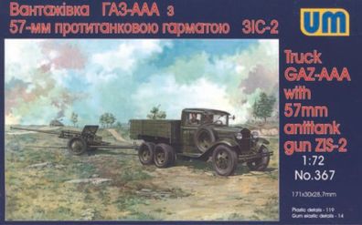 Unimodels 1:72 UM367 GAZ - AAA mit 57 mm ZIS-2 Antitank gun