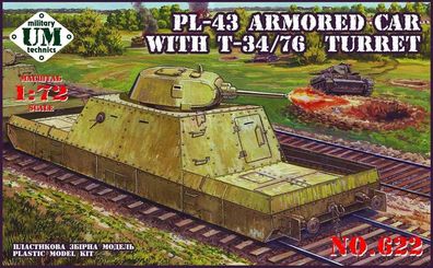 Unimodels 1:72 UMT622 Pl-43 armored car with T-34/76 turret