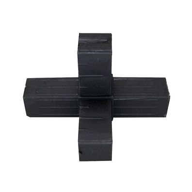 Steckverbinder einteilig "T-Stück mit Abgang" 20x20x1,5 Verbinder schwarz Alu