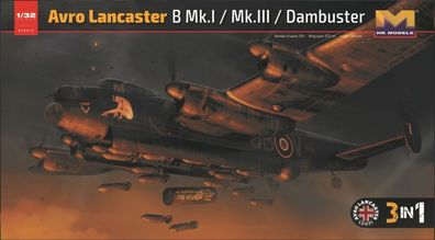 HongKong Model 1:32 1000000000000 Avro Lancaster B Mk.I / Mk. III / Dambuster 3 in 1