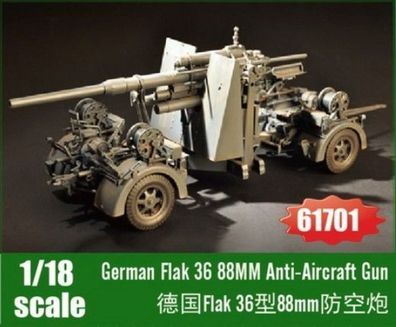 I LOVE KIT 1:18 61701 German Flak 36 88MM Anti-Aircraft Gun