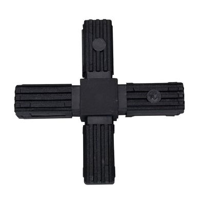Steckverbinder einteilig "Kreuz" 20x20x1,5 schwarz Aluminiumrohr Verbindung