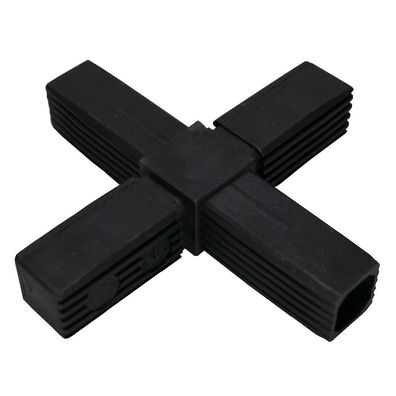 Steckverbinder "Kreuz" für Vierkantrohr 25x25x1,5mm schwarz Polyamid Verbinder