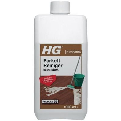 HG Parkett Reiniger extra stark 1 Liter entfernt Schmutz/ Fett/ Schutzschichten