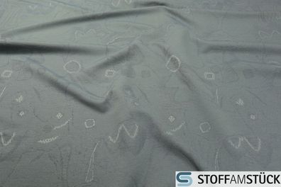 Stoff Baumwolle Polyester Jacquard grau Phantasie Ton in Ton