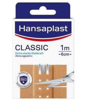 Hansaplast Classic Wundpflasterrolle - 1m x 6cm