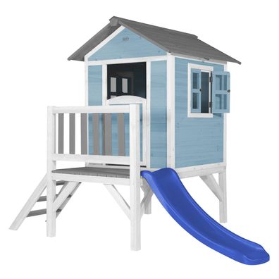 AXI Spielhaus Beach Lodge XL in Blau mit Rutsche in Blau .