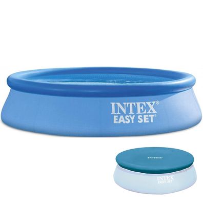 INTEX 28108GN - Easy Set Pool (244x61cm) mit Pumpe & Abdeckplane Planschbecken