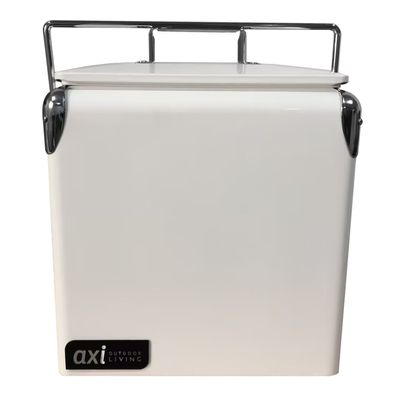 AXI Retro Mini Getränkekühler in Weiß .