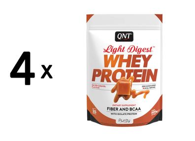 4 x QNT Light Digest Whey Protein (500g) Salted Caramel
