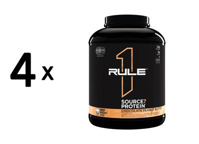 4 x Rule1 R1 Source7 Gelato Protein (5lbs) Chocolate Peanut Butter