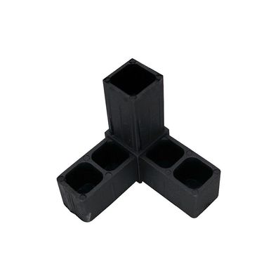 Steckverbinder einteilig "Winkel mit Abgang" 20x20x1,5 schwarz Eckstück
