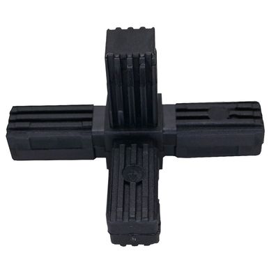 Steckverbinder "T-Stück m Abgang" f Vierkantrohre 20x1,5 schwarz Verbinderstück