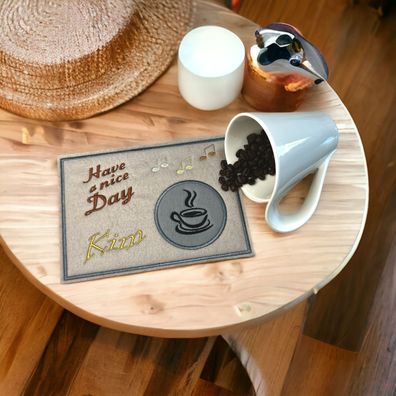 Tassenuntersetzer für Kaffee kleines Geschenk zur Kaffeeeinladung Mug rug