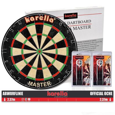 Karella Dartboard Master SET | Dartscheibe Dartboard Dart Scheibe Darts