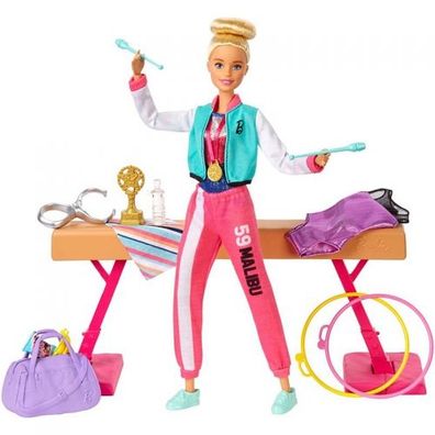 Mattel - Barbie Gymnast Playset with Doll, Balance Beam & 15+ Accessorie...