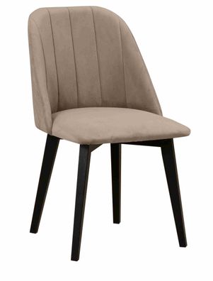Furnix Stühle Monitti-3 Set 2x Esstisch-Polsterstuhl aus Holz Schwarz RV16 Beige