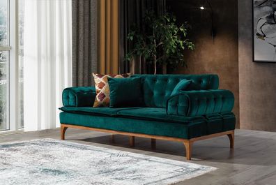 Luxus Sofa 3 Sitzer Sofas Sitz Stoff Design Möbel Stil Textil Neu grün