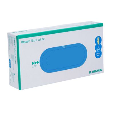B. Braun Vasco® Nitril white Einmalhandschuhe | Karton (10 Packungen ) (Gr. S)
