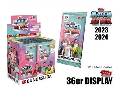 Topps Bundesliga Match Attax 23/24 - Full Box (36 Päckchen / 432 Karten) Trading Card