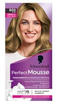 Schwarzkopf Perfect Mousse 800 Mittelblond Haarfarb-Schaum