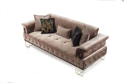 Luxus Dreisitzer braun Sofa 3 Sitzer Sofas Design Modern Design Möbel