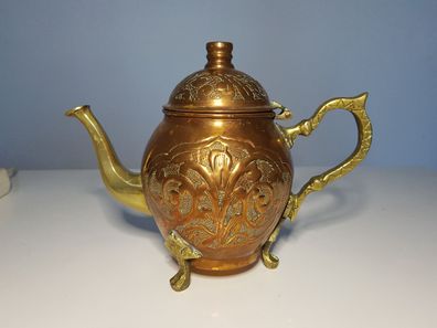 Vintage Kupfer Teekanne um 1900 mit Stempel Alte Kaffeekanne Kanne Krug Karaffe
