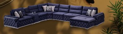 Ecksofa U-Form Chesterfield Sofa Couch Sofas Wohnzimmer Möbel italienischer Stil
