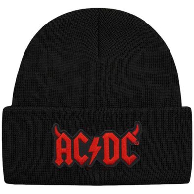 AC/ DC Schwarze Devil Horns Mütze - ACDC Hard Rock Musik Beanies Mützen Caps Hats