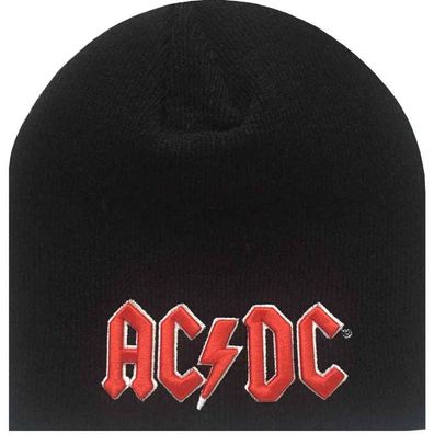 AC/ DC Schwarze 3D Logo Mütze - ACDC Hard Rock Musik Beanies Mützen Caps Hats