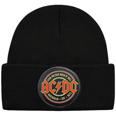 AC/ DC Schwarze High Voltage Mütze - ACDC Hard Rock Musik Beanies Mützen Caps Hats
